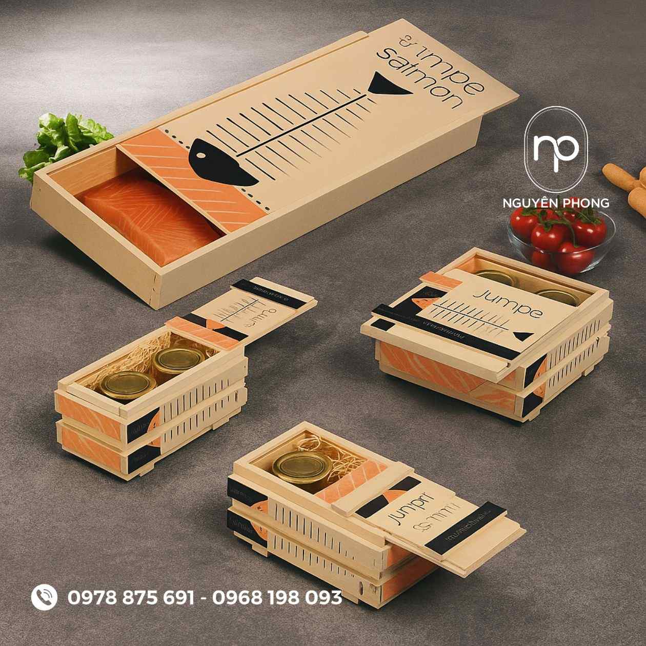 In hộp đựng cá hồi chuyên nghiệp, nâng tầm thương hiệu